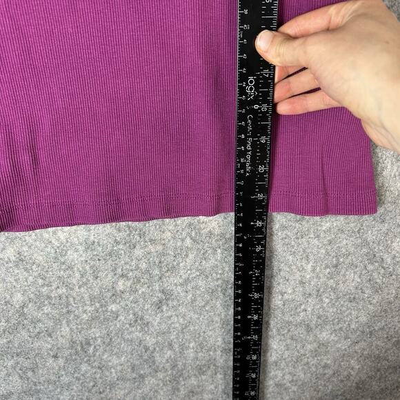 Maeve by Anthropologie Tank Top Women’s Small Fushia Ribbed Knit Linen Ruffle - Picture 2 of 8